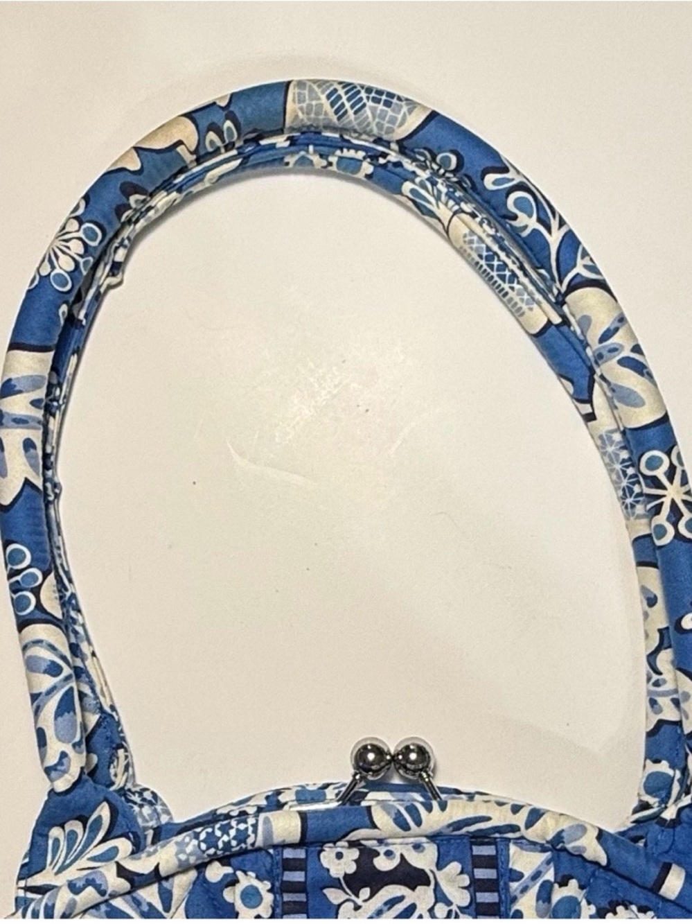 Vera Bradley Eloise Kiss Lock Shoulder Bag Blue Lagoon 13.5”Wx10.0”Hx6.0”D - Picture 10 of 13